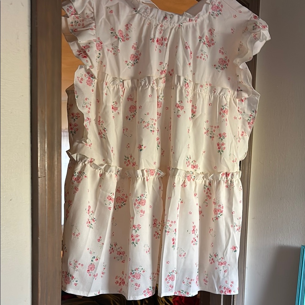 Floral Ruffle Kids Top